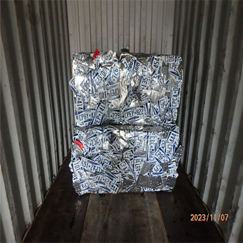 Ready for Export 42,000 lbs of Aluminum License Plate Scrap from Canada